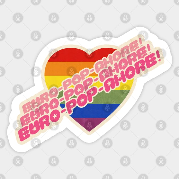 Vintage Effect Rainbow Heart Sticker by Giddy Grafix